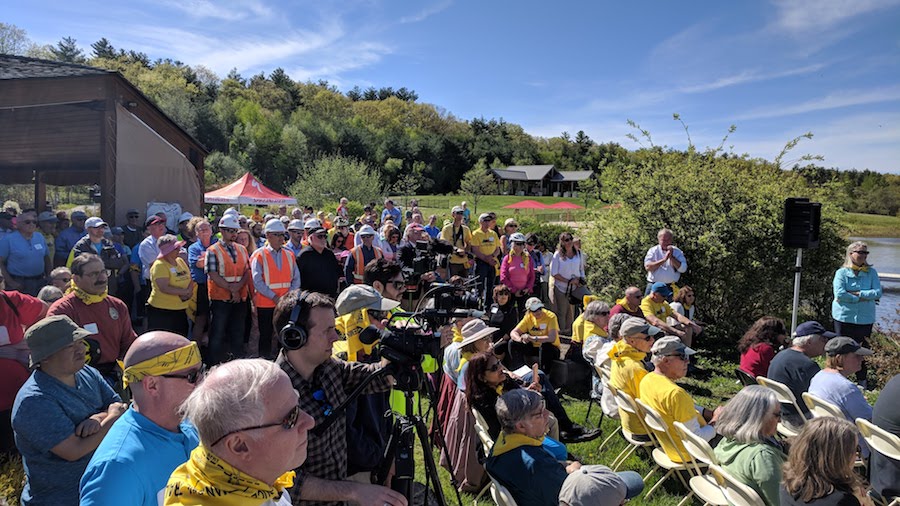 A ribbon cutting for a segment of the Bruce Freeman Rail Trail in Massachusetts in May 2018 | Photo by David Loutzenheiser