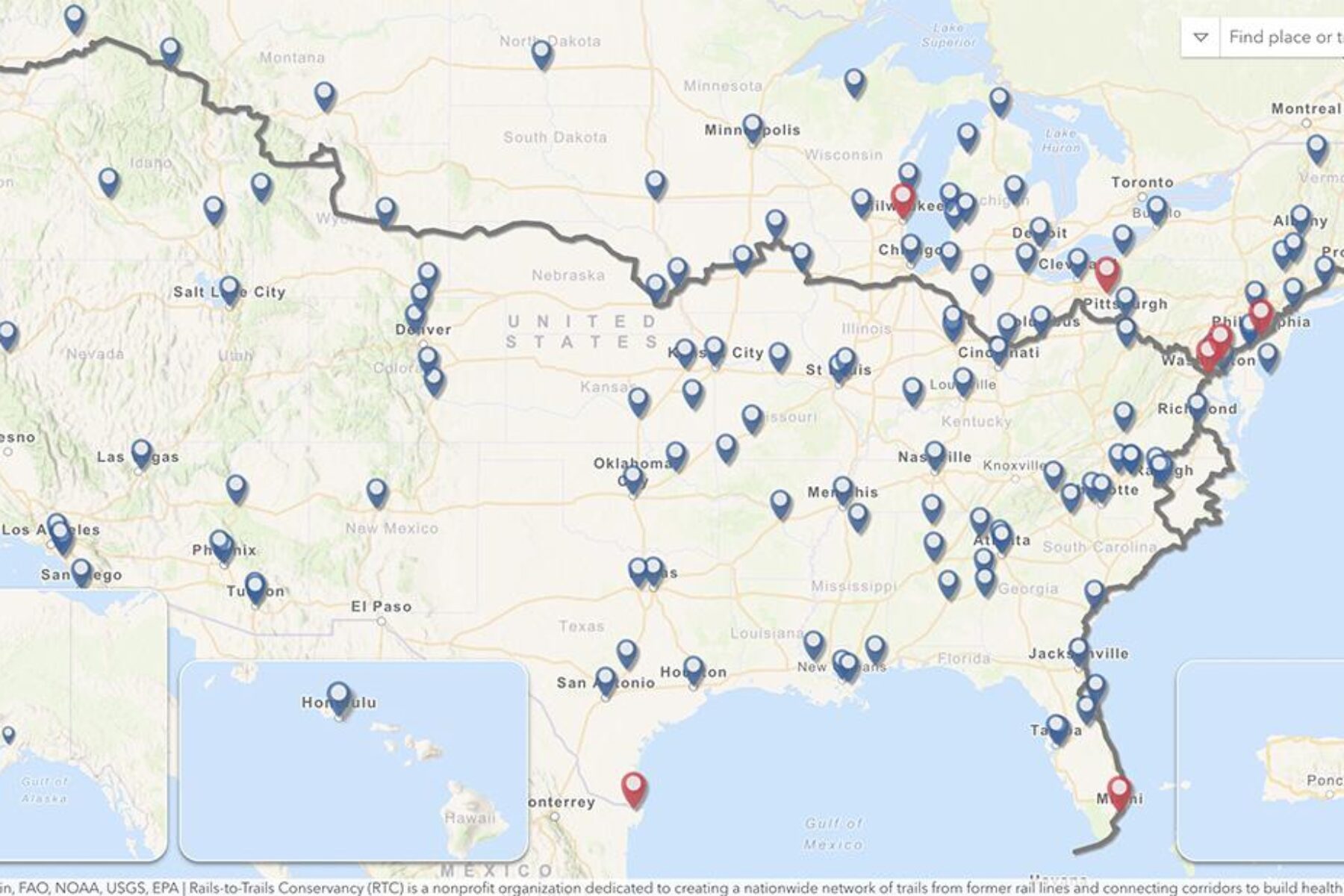 America's Trail Networks Map by RTC