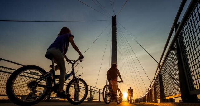 Bob Kerrey Pedestrian Bridge, part of the Great American Rail-Trail | Photo courtesy Visit Omaha