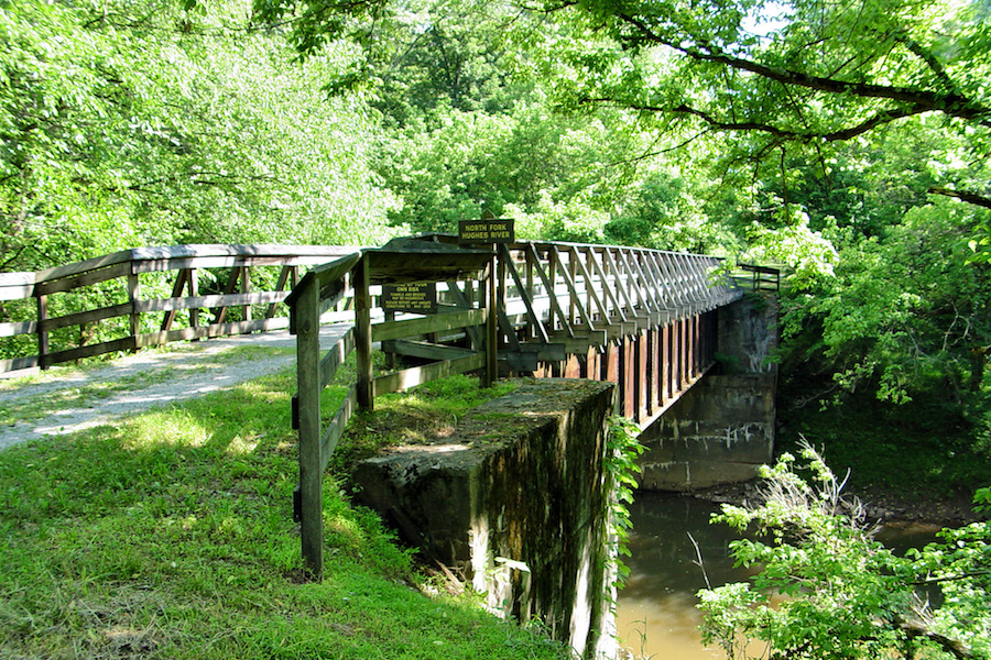 Crossing of the North Fork of the Hughes River on the North Bend Rail Trail | Photo by Mike Tewkesbury