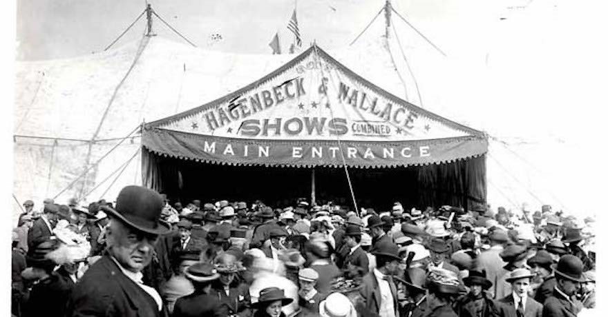 Hagenbeck-Wallace main entrance to circus | Photo by M.D. McCarter, courtesy International Circus Hall of Fame. Used with permission.