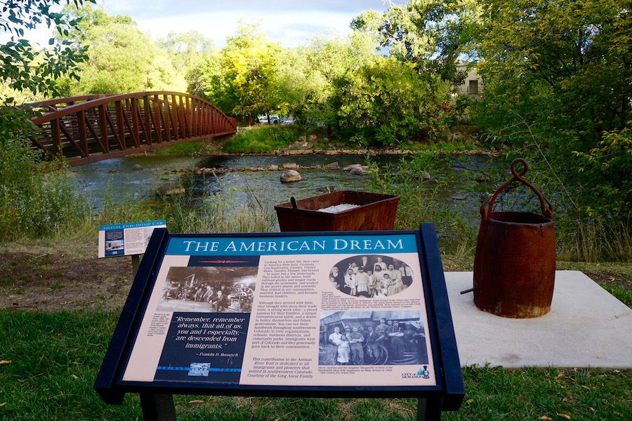 Interpretive signs on Animas River Trail | Photo by Cindy Barks