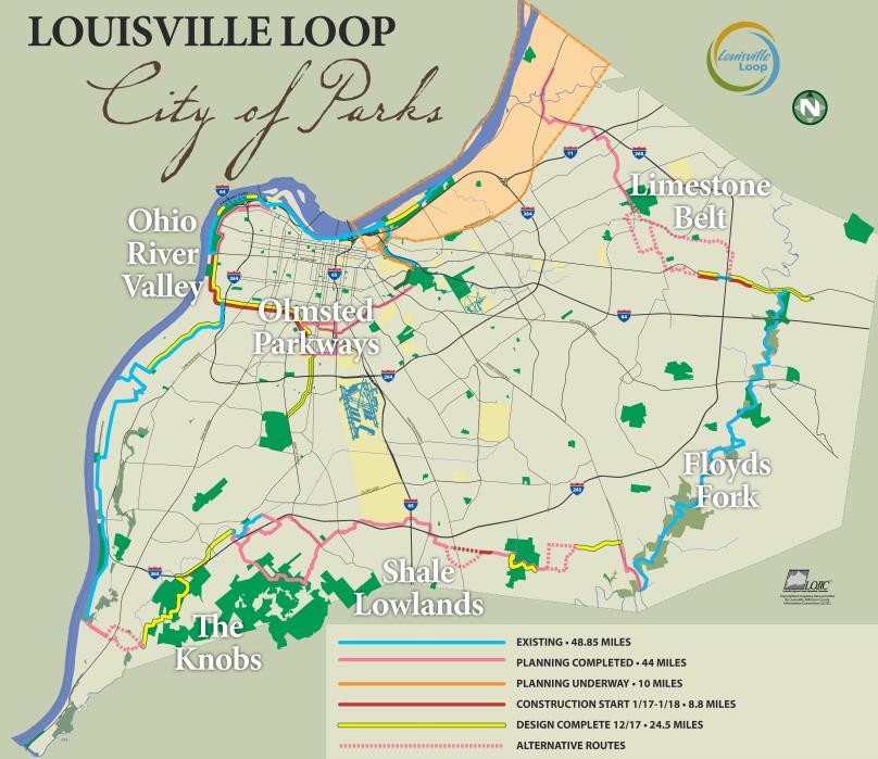 Louisville Loop Map (Download) | Courtesy City of Louisville, Kentucky