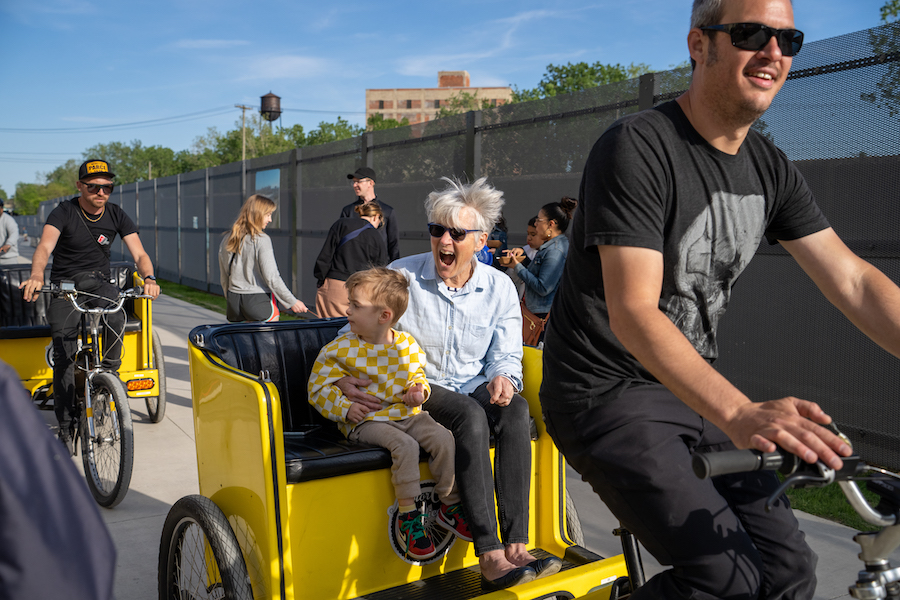 Michigan participants in the Southwest Greenway's opening event | Photo courtesy Detroit Riverfront Conservancy