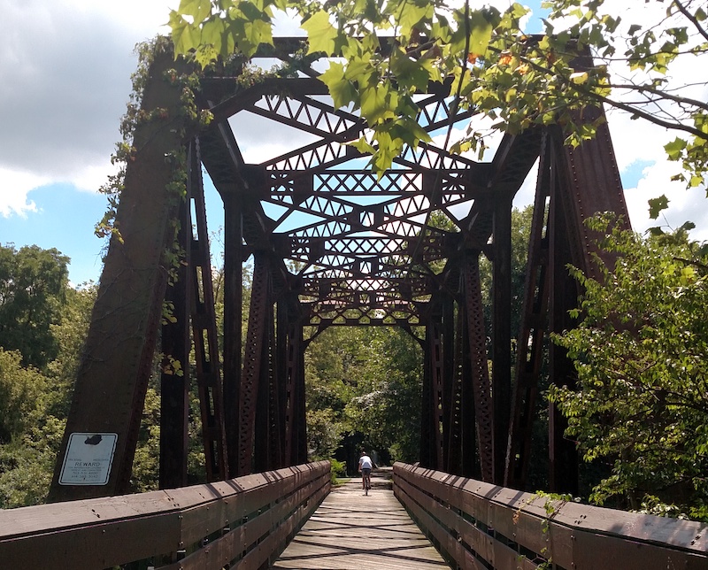 The Simon Kenton and Buck Creek trails meet at this Springfield bridge | Photo by Brian Housh