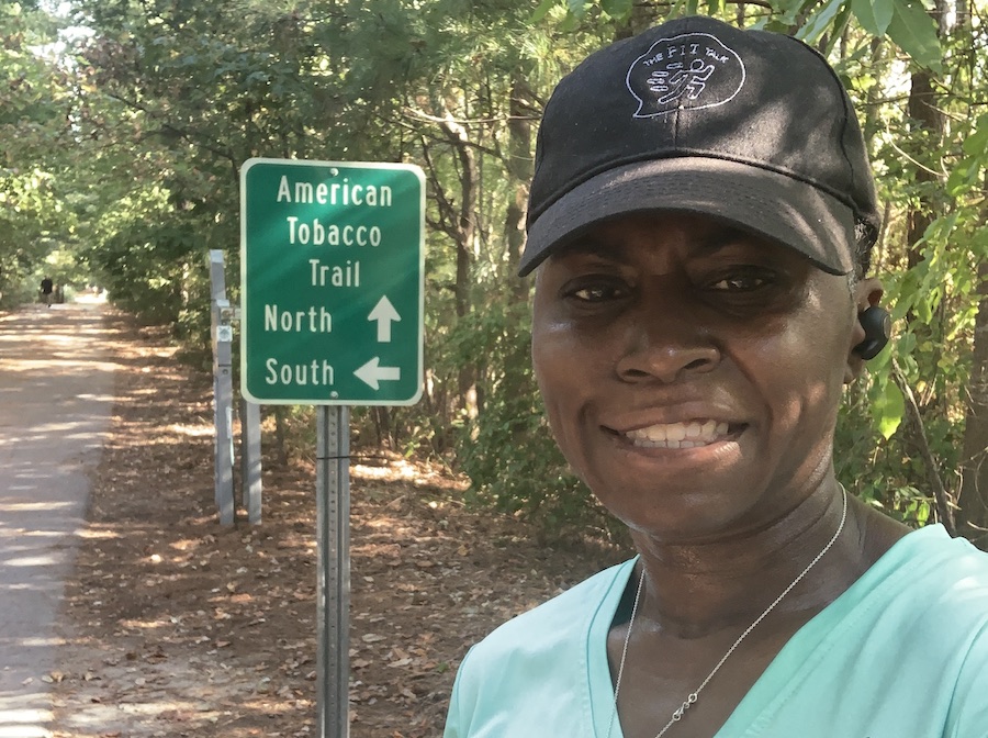 Sharon Mosley on the American Tobacco Trail | Courtesy The Fit Talk PLLC