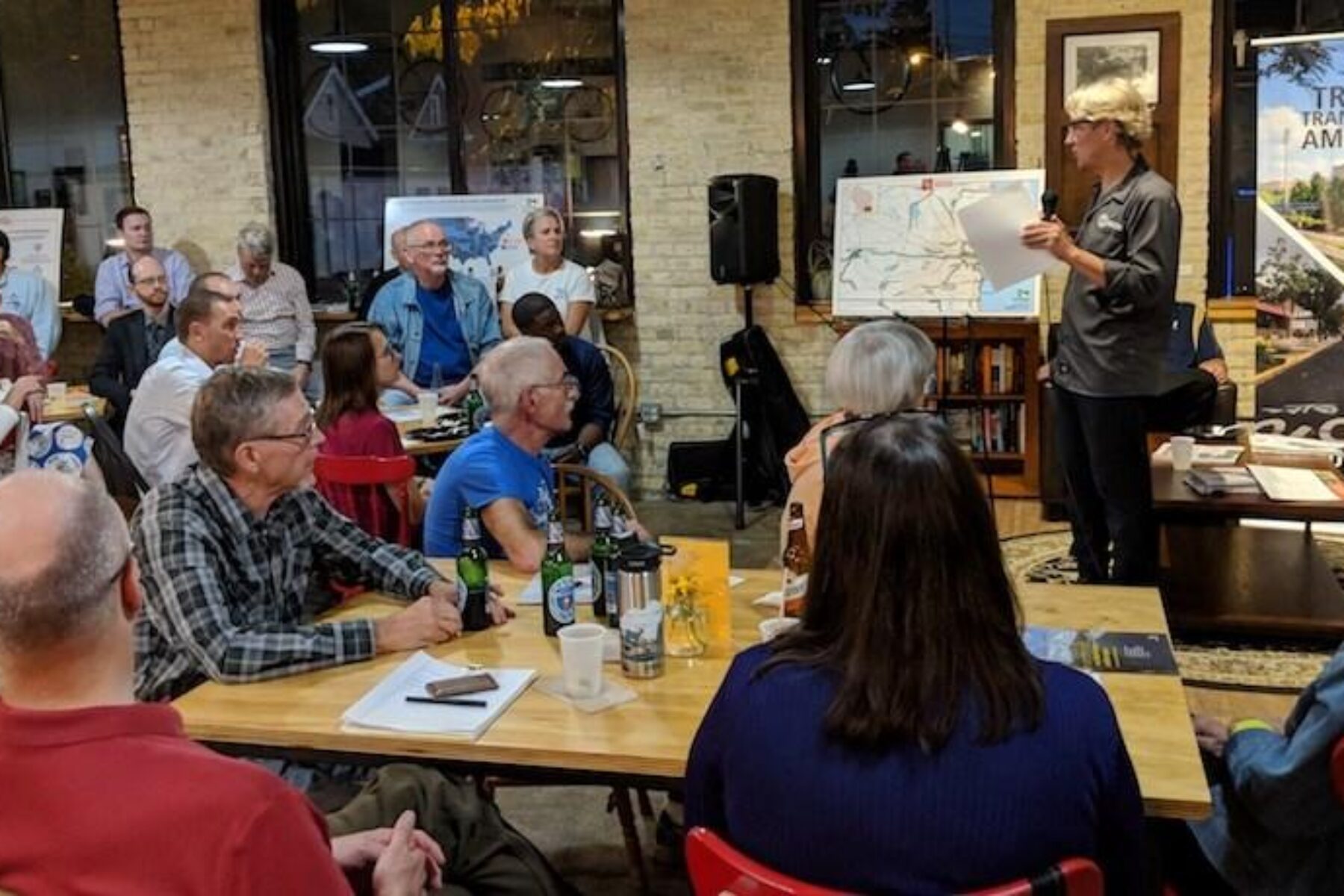 Dave Schlabowske, Executive Director of the Wisconsin Bike Fed, discusses the value of building a Trails Caucus | Photo by Brian Housh, courtesy RTC