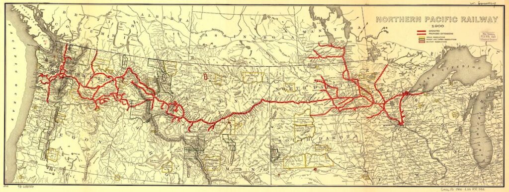 A map of the Northern Pacific’s route across the country in 1900 | Courtesy Minnesota Historical Society