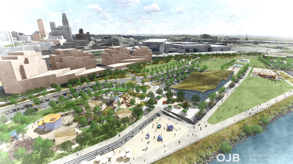A rendering of Omaha’s riverfront revitalization project | Courtesy Visit Omaha