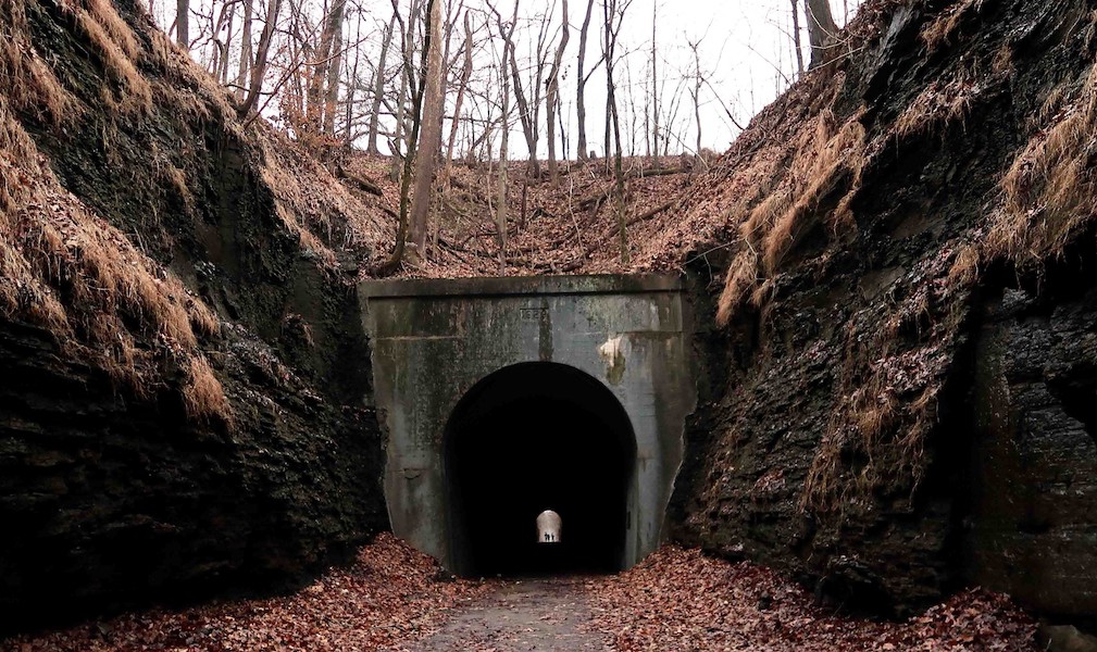 A tunnel trail for walkers and cyclists on the Tunnel Hill State Trail | Photo by Shawn Gossman