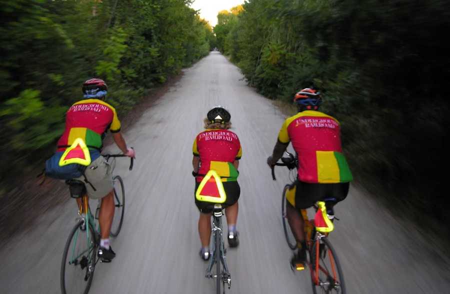 Adventure Cycling tour participants enjoying the riding and the scenery on the Georgian Trail in Ontario, Canada | Photo by J. Miller, courtesy Adventure Cycling Association