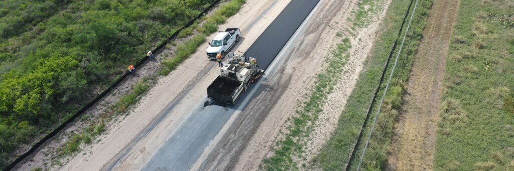 Aerial view of Brownsville, Texas' West Rail Trail under development | Photo courtesy Halff Associates