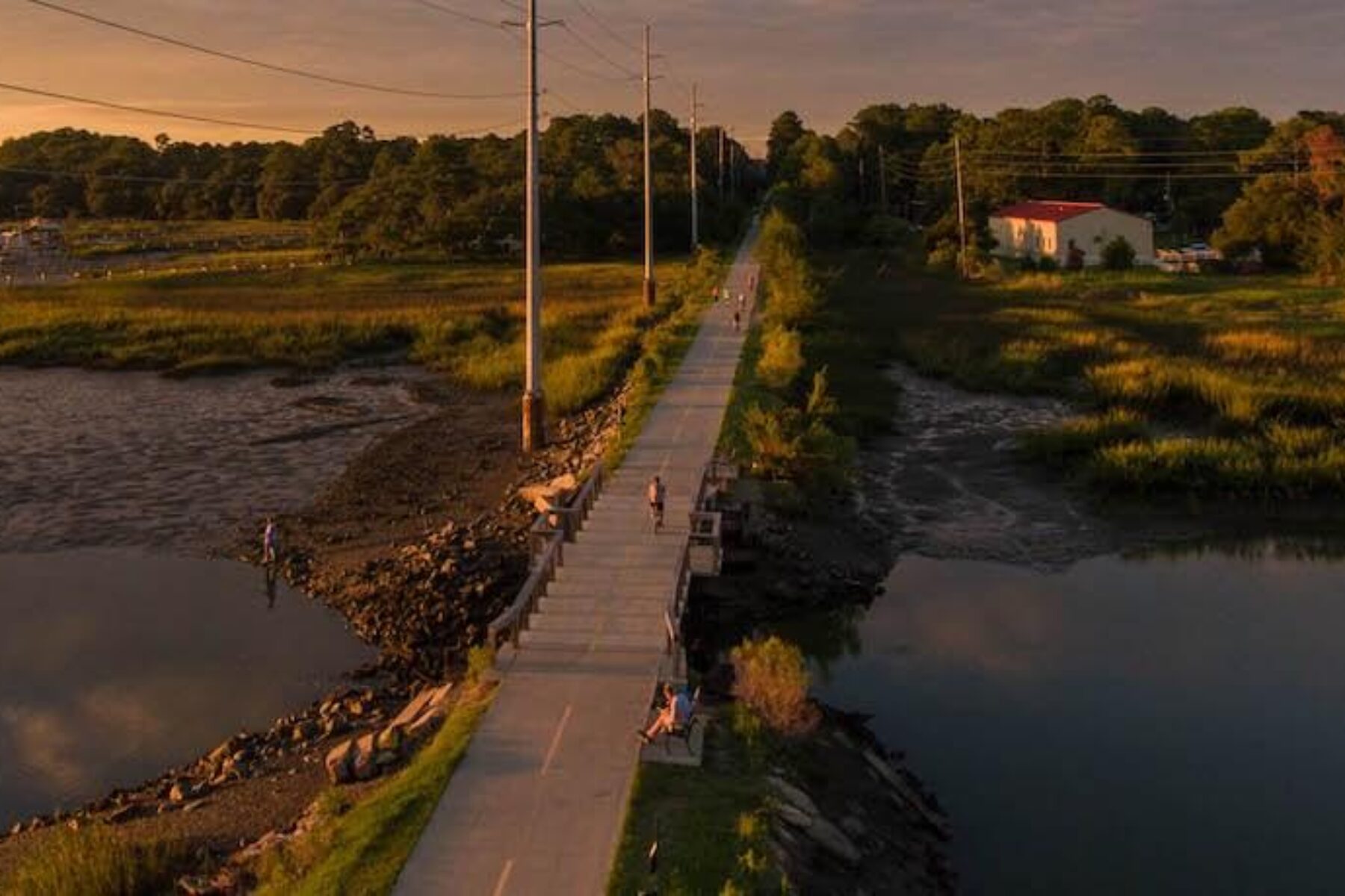 Aerial view of the Mather Trestle along South Carolina's Spanish Moss Trail | Photo courtesy of the Friends of the Spanish Moss Trail