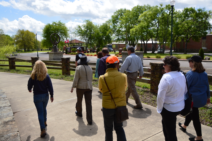 An April 2017 planning walk for the developing Southwest Trail on the Hot Springs Creek Greenway Trail | Photo courtesy Metroplan
