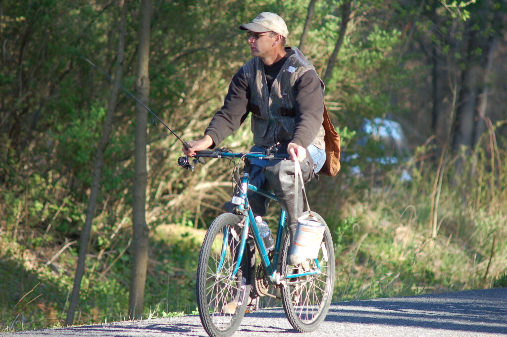 Anglers can access Pine Creek for nearly the entire length of the rail-trail | Photo courtesy Tioga County Visitors Bureau