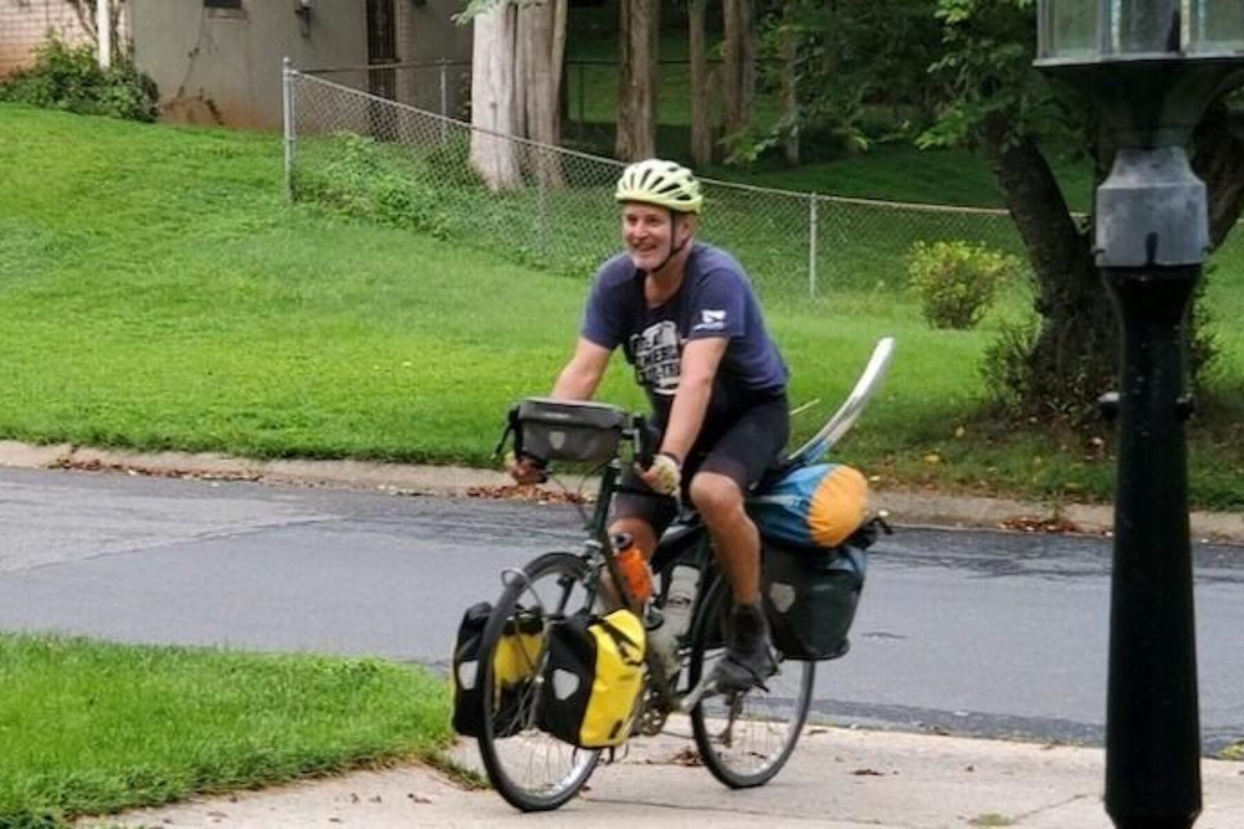 Arriving home at the end of the Great American Rail-Trail journey | Photo courtesy David Berrigan