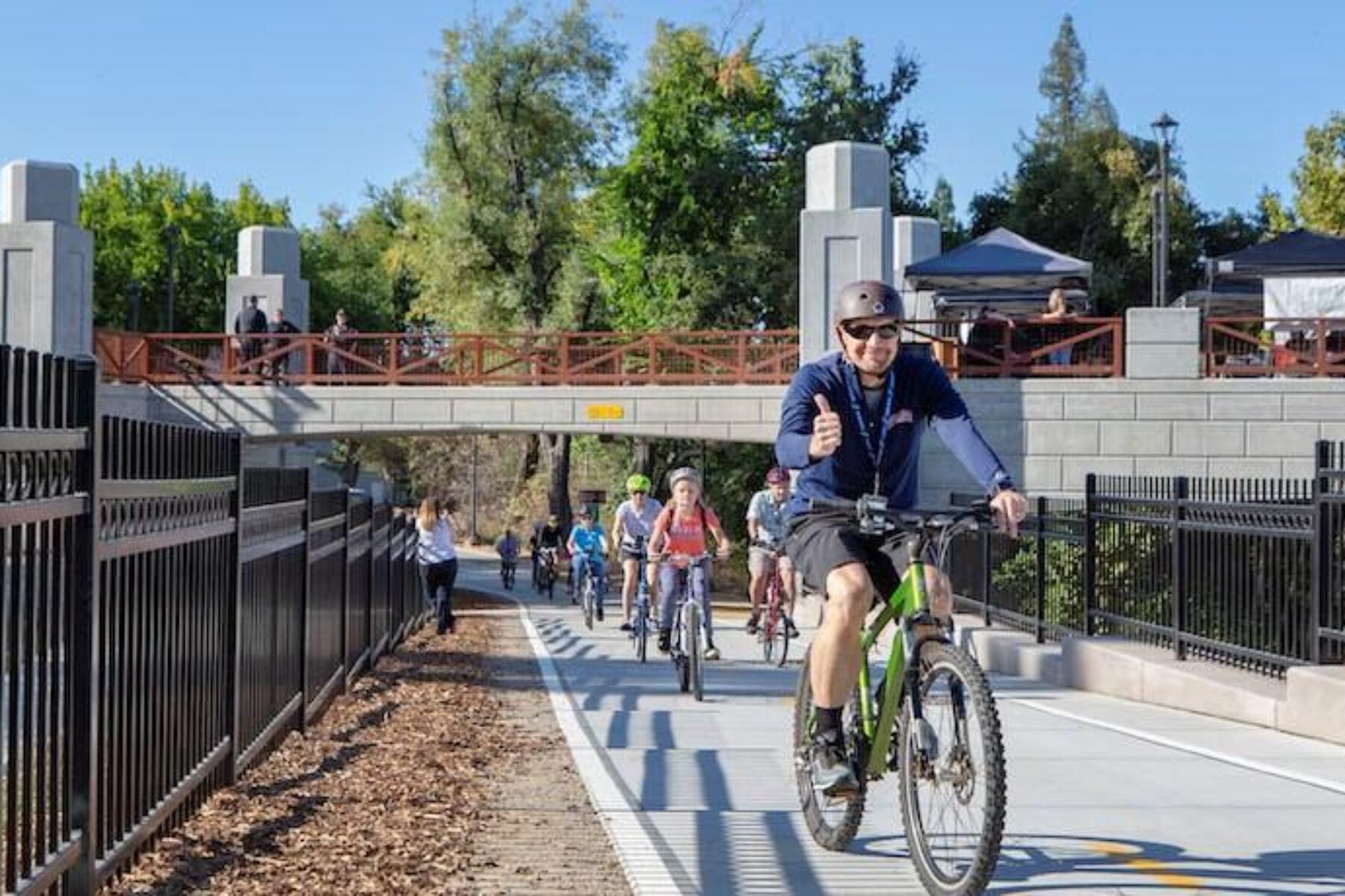 Bicycle riders enjoying a new section of the Miners Ravine Trail in Roseville, California | Courtesy City of Roseville