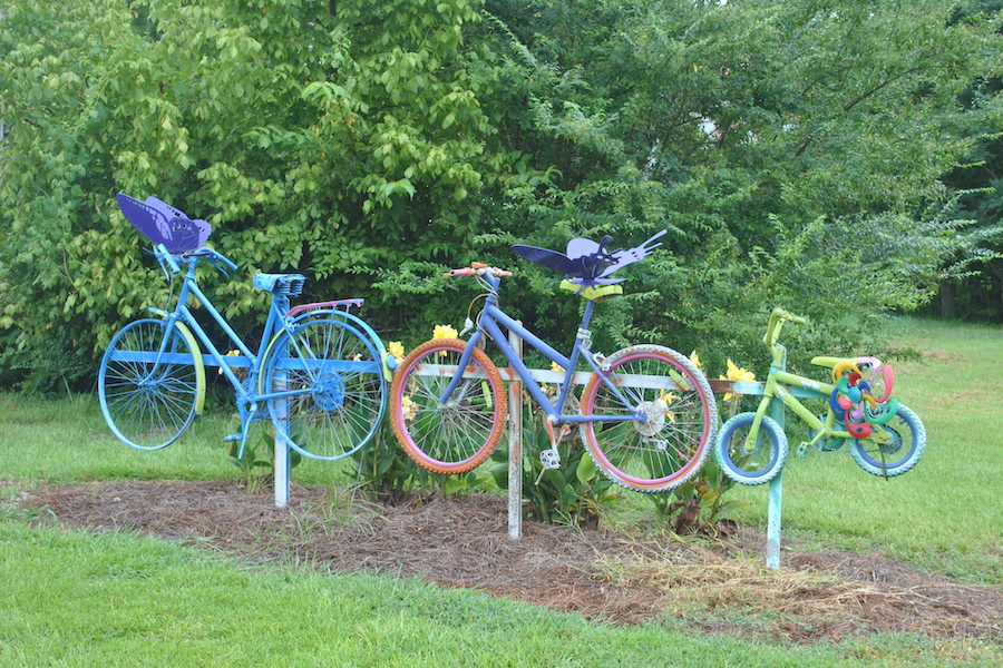 Bicycle sculptures along the Tanglefoot Trail | Photo by Ellen Russell