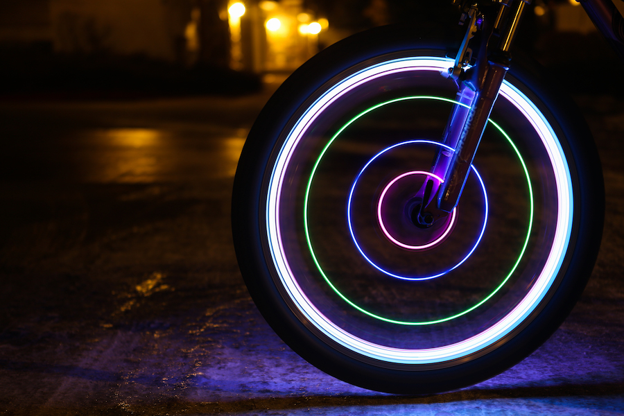 Bicycle wheel lights | Photo by Scott Stark
