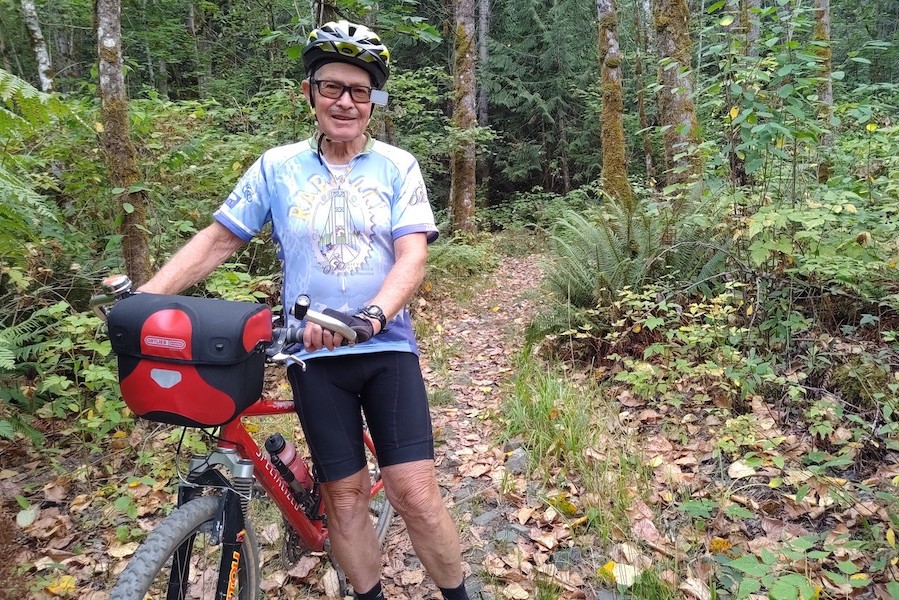 Bicycling advocate Bob Myrick on a trail in Washington State | Photo courtesy Bob Myrick