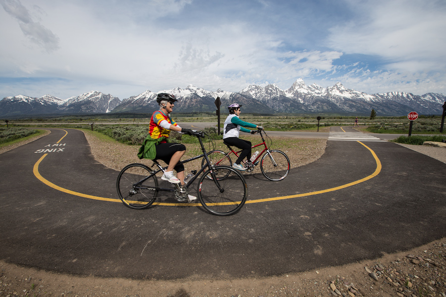 Bicyclists enjoying the pathway in Grand Teton National Park | Photo courtesy National Park Service