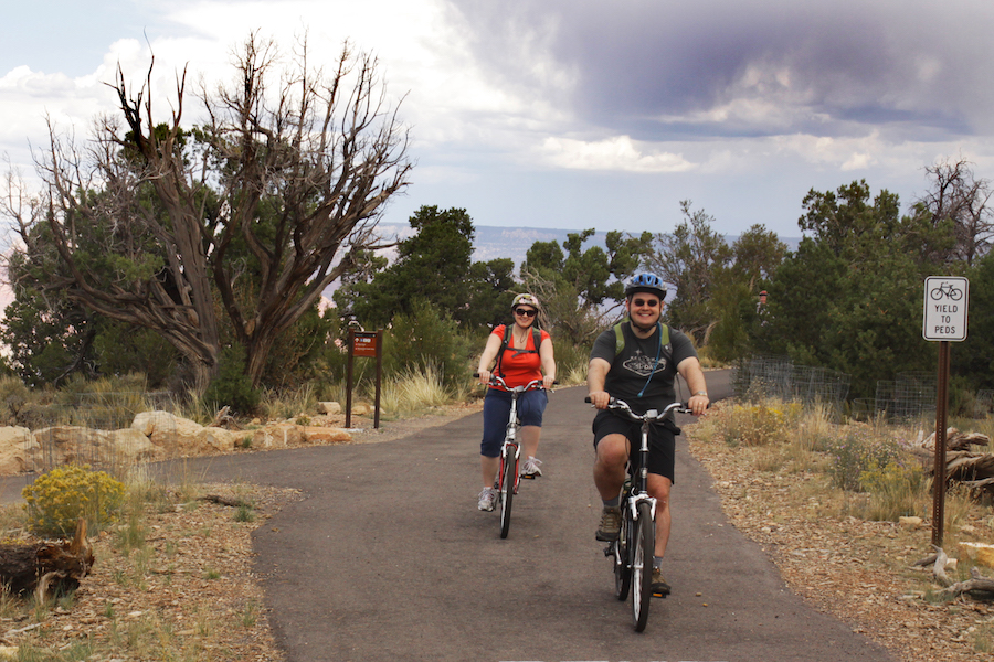 Bicyclists on the Grand Canyon Greenway Trail | Photo by Sarah Neal, courtesy Bright Angel Bicycles