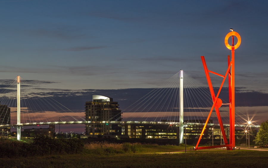 Big Mo sculpture along the Council Bluffs riverfront | Photo by Tom Kessler, courtesy Iowa West Foundation