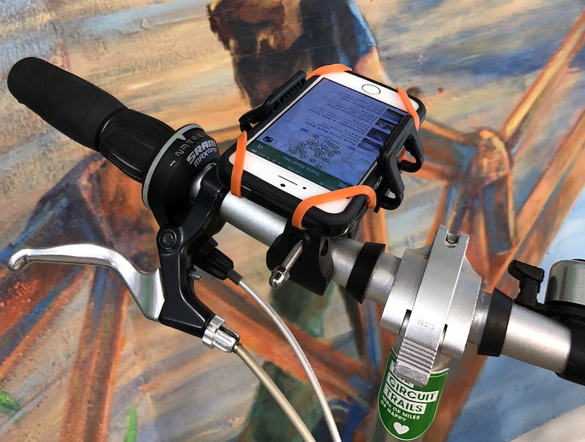 Bike mount for a cellphone | Photo courtesy Rails-to-Trails Conservancy