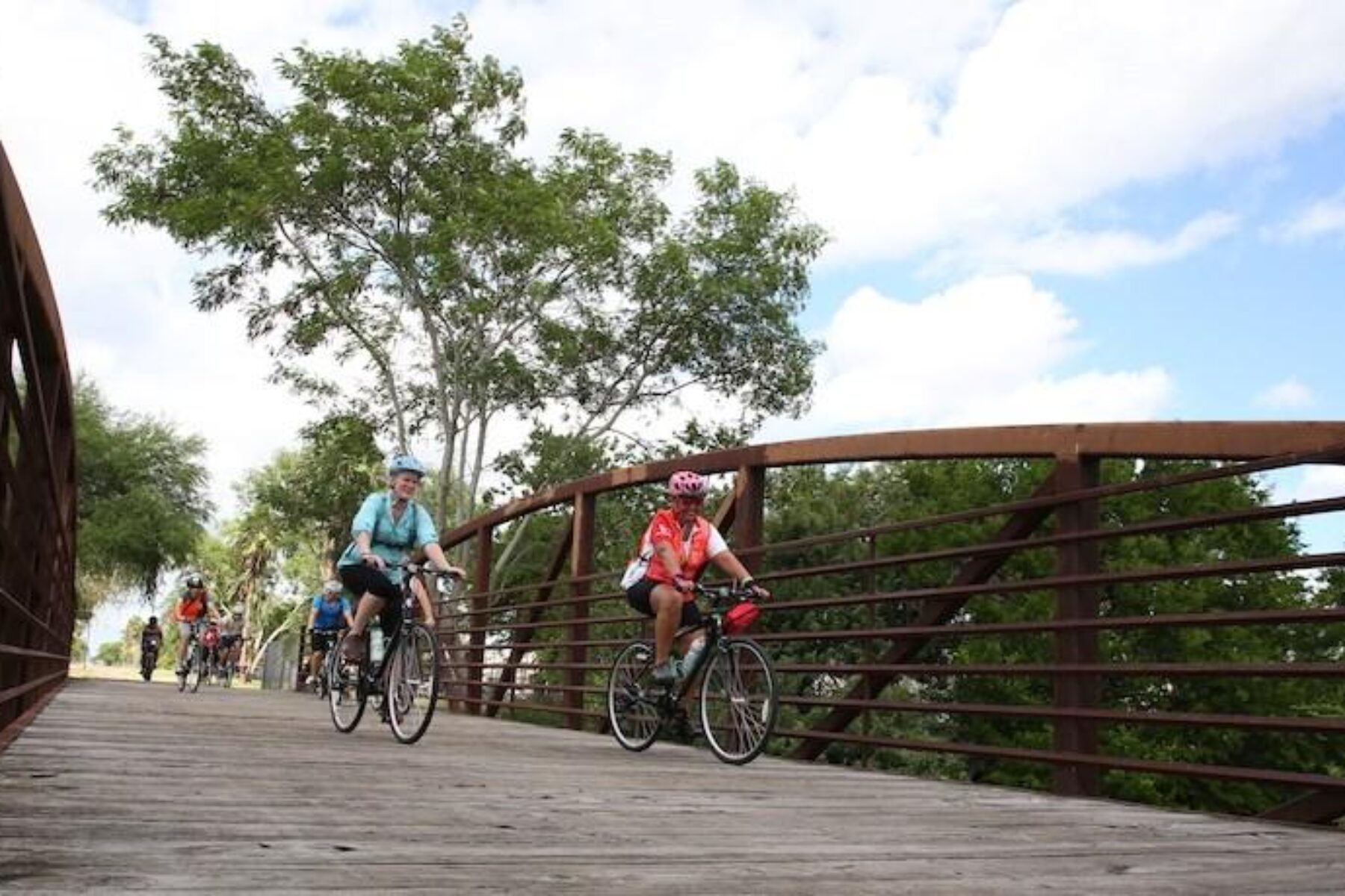 Bikers on tour of Caracara Trails | Photo by John Faulk, Frontera Media