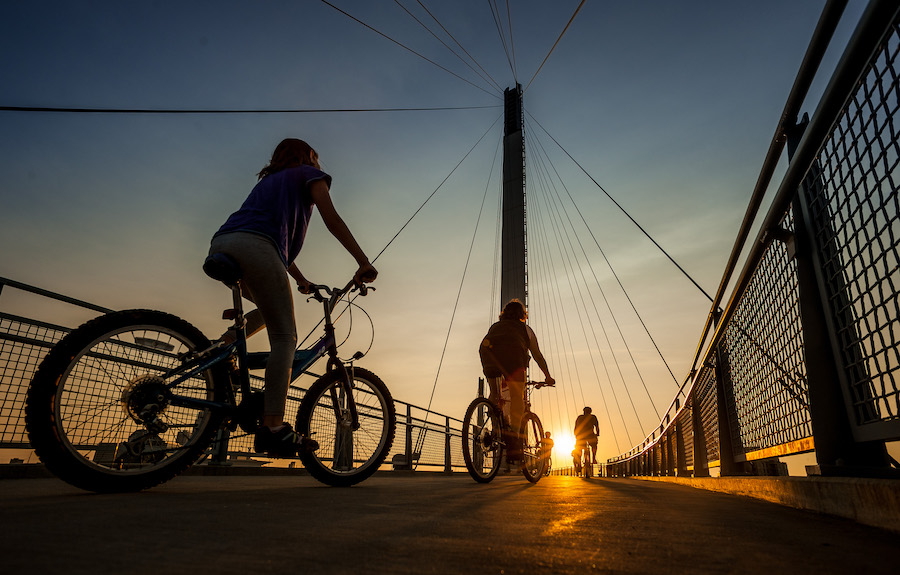 Biking the Bob Kerrey Bridge | Courtesy Visit Omaha