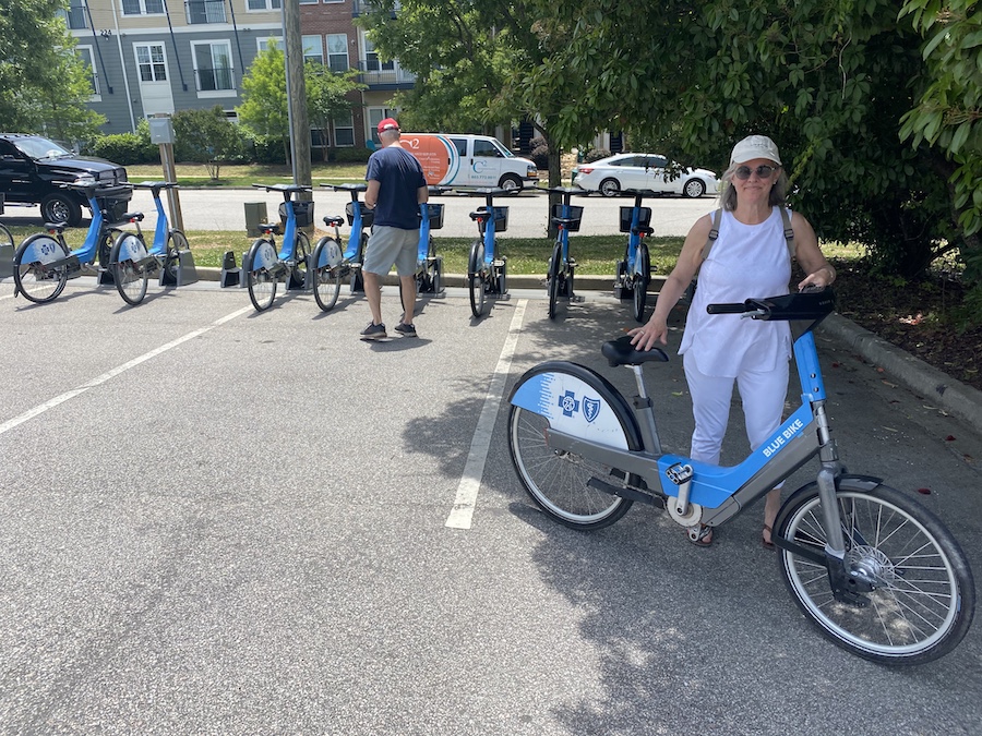 Blue Bike bike-share station | Photo by Robert Annis