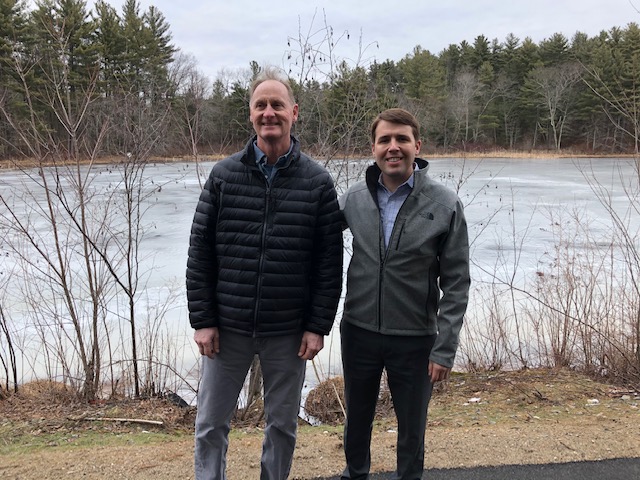 Bob Rimol, president of Londonderry Trailways (left) and US Congressman Chris Pappas (right) | Courtesy Londonderry Trailways