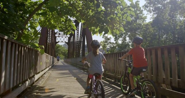 Caperton Trail bridge at the mouth of Deckers Creek in Morgantown | Courtesy RTC