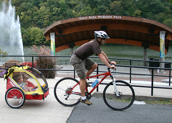 Caperton Trail through Hazel Ruby McQuain Riverfront Park | Photo by Daniel Boyd, courtesy Mon River Trails Conservancy