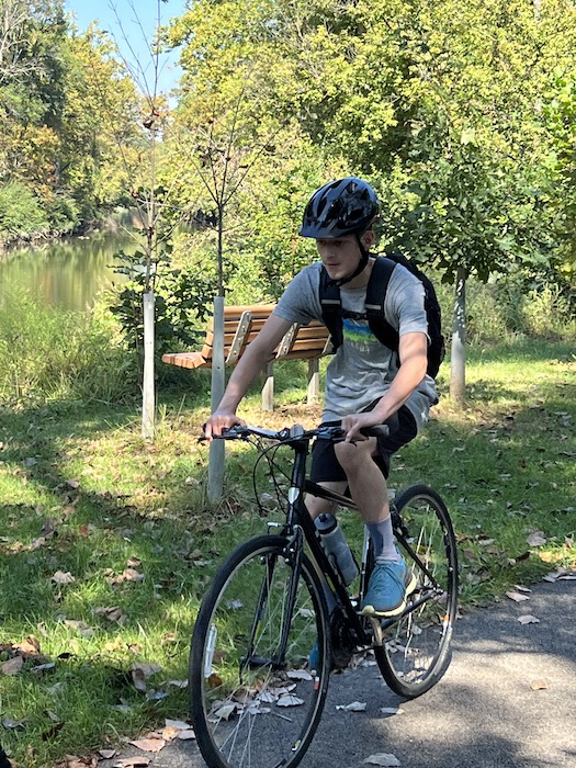 First day of the Into the Wild program, heading south along Ohio’s Little Miami Scenic Trail | Photo courtesy McKinney Middle School