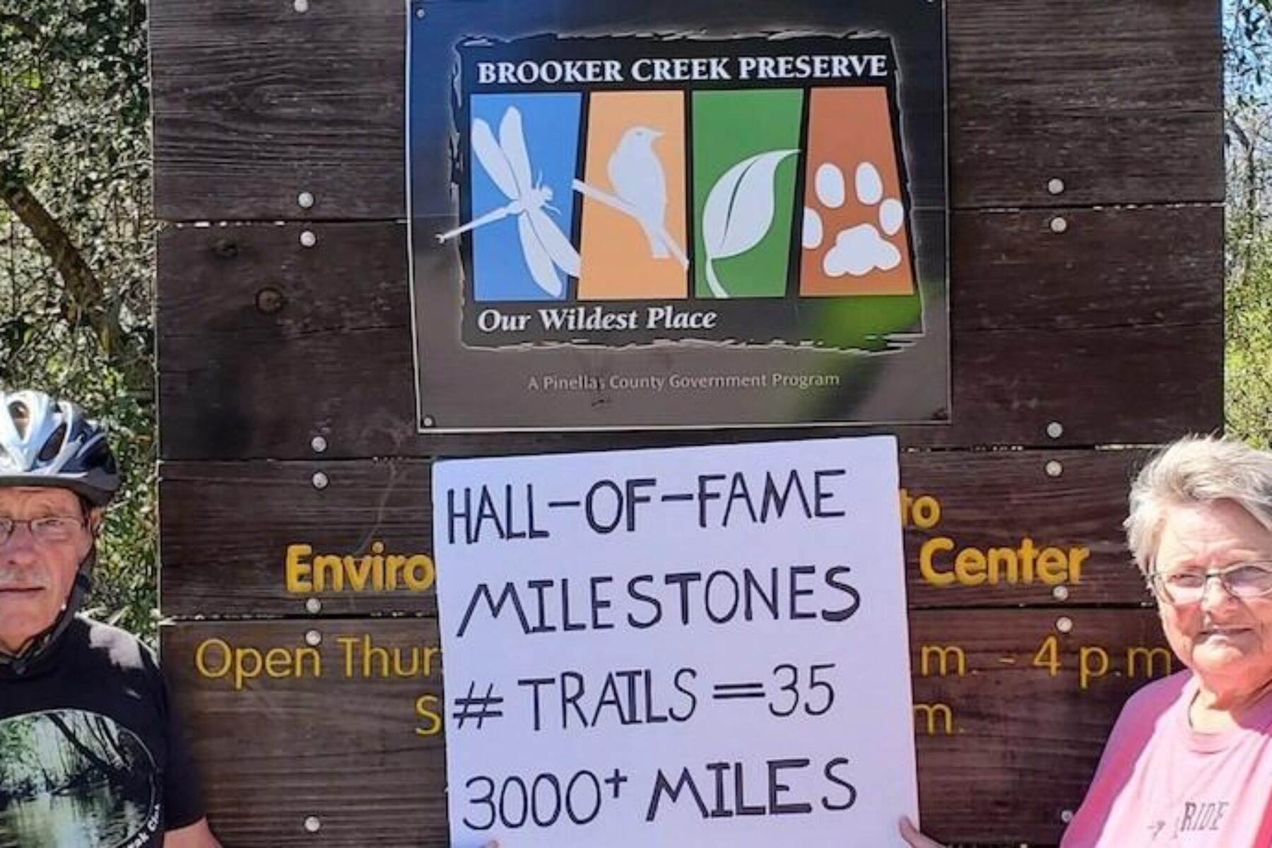 Hall of Fame milestone on Florida's Fred Marquis Pinellas Trail | Courtesy Carol Alexander
