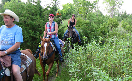 Horse trail along the MoPac Trail | Photo by Kathy Newberg courtesy Nebraska Horse Trails Committee