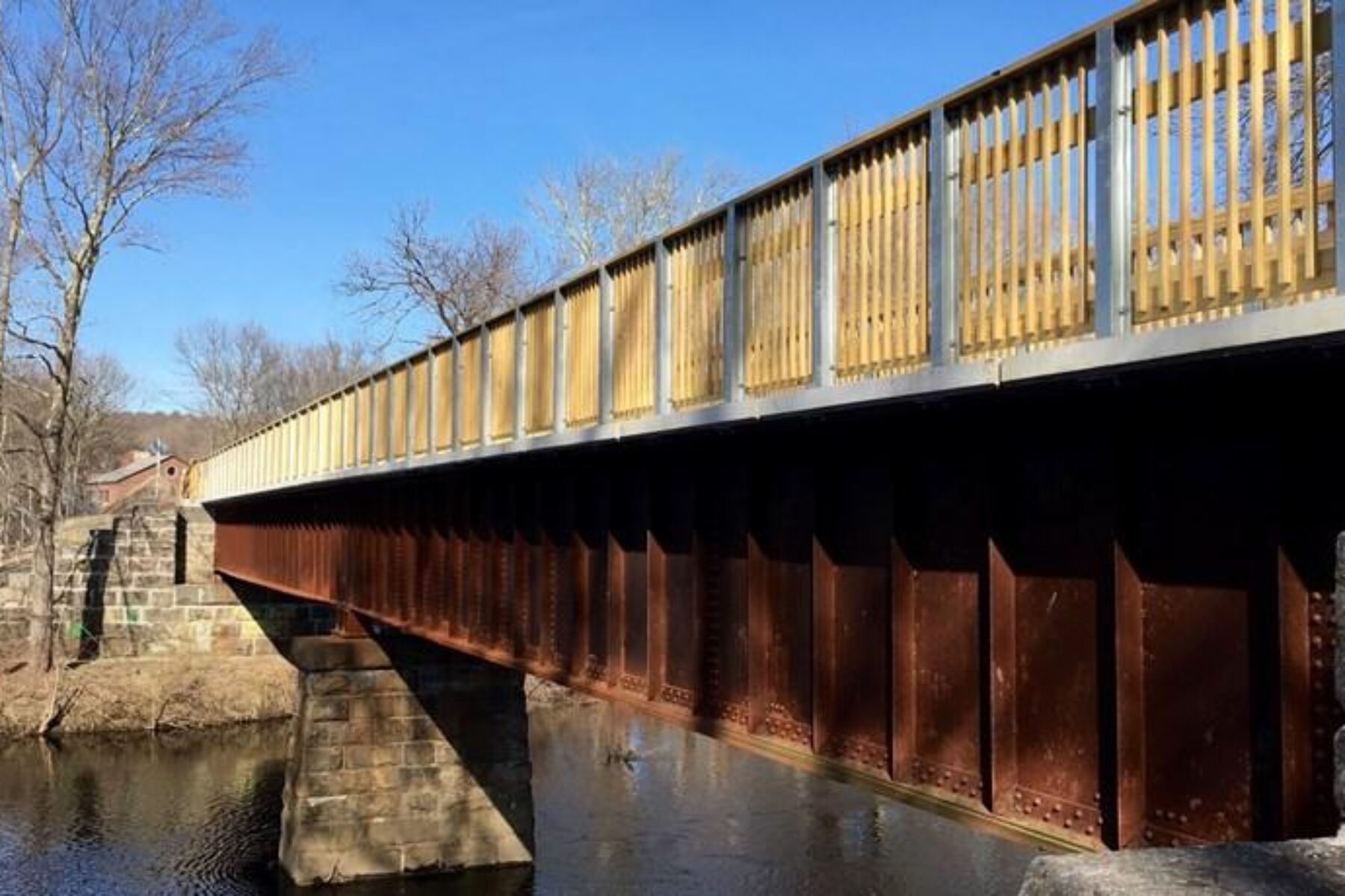 In Windham, the Hop River Trail meets the Air Line Trail on this bridge over the Willimantic River. | Courtesy Connecticut DOT-DEEP