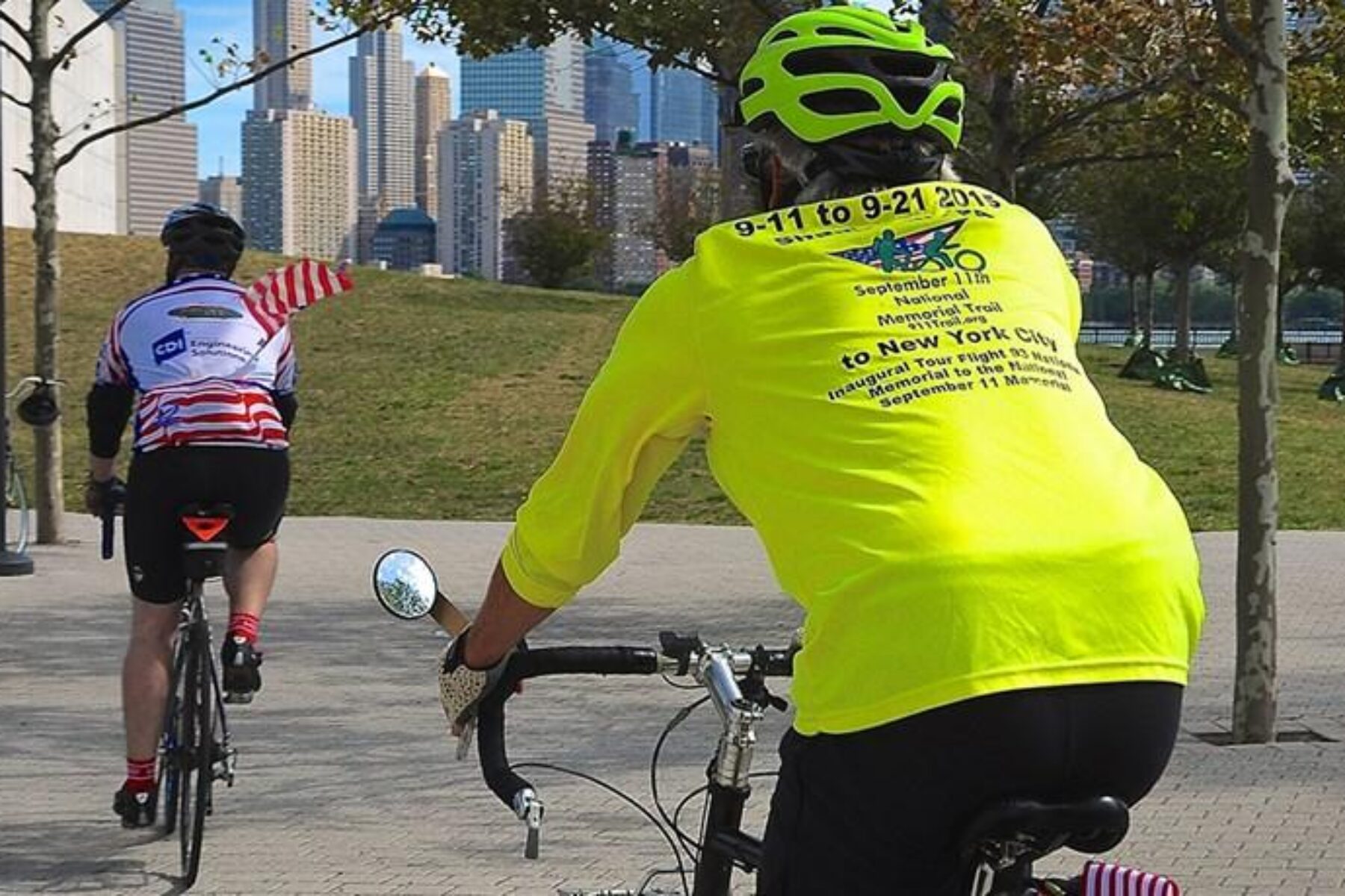 Inaugural September 11th National Memorial Trail Alliance ride, Liberty State Park, Sept. 10, 2015 | Photo by Gail Zavian