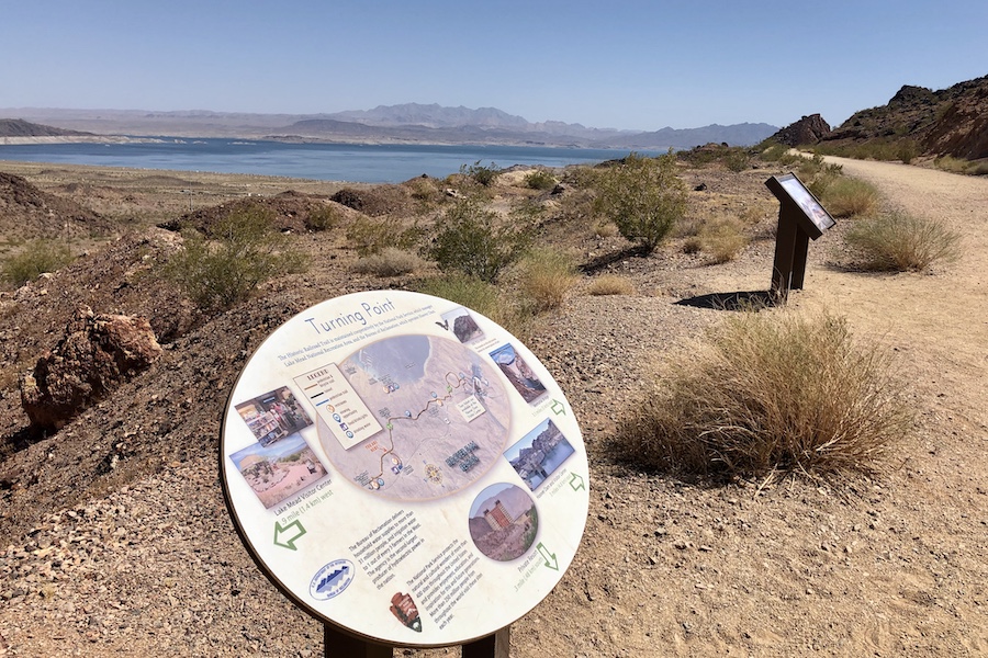 Interpretive signs along the Historic Railroad Trail | Photo by Cindy Barks