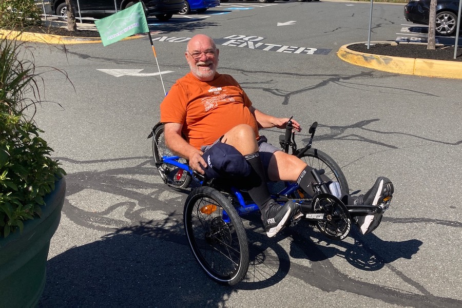 James Heilig | Photo courtesy Tim Fricker, bikes@vienna; recumbent trike courtesy of Catrike, a 2022 Celebrate Trails Day sponsor