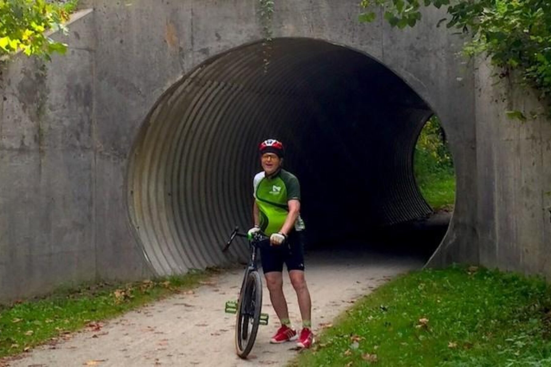 Jeff Doppelt, rail-trail supporter and philanthropist, on the Ohio & Erie Canal Towpath Trail | Photo courtesy Rails-to-Trails Conservancy