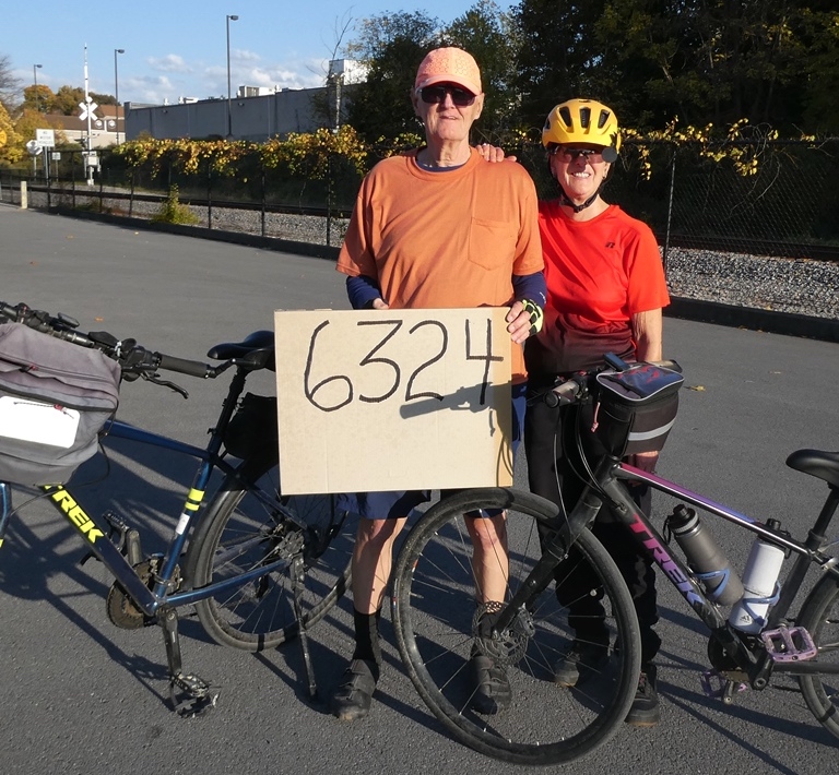 Joe Rebar and Carol Walter completing 6,324 miles of biking in 2022 | Photo courtesy Joe Rebar