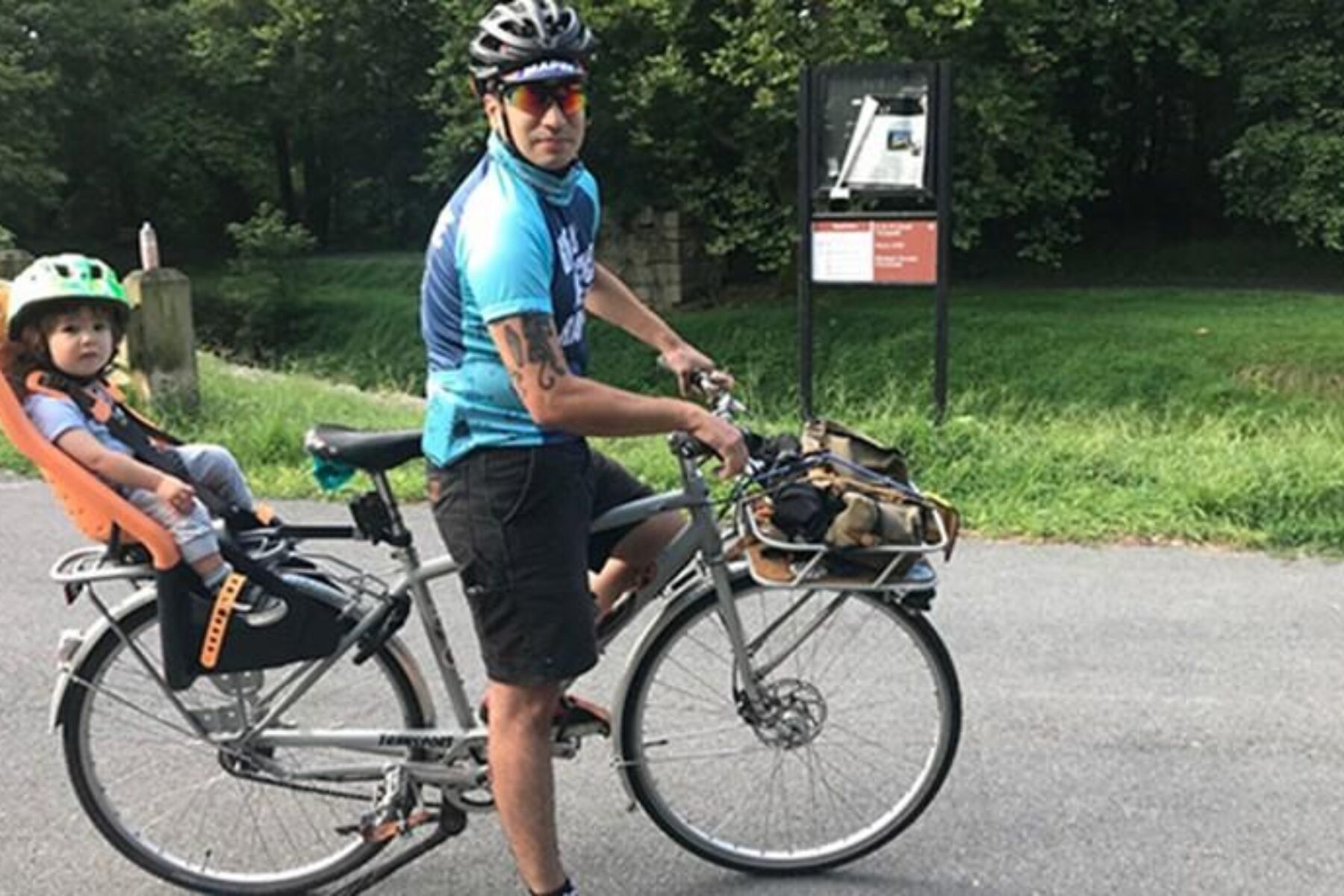 Jorge Brito and son on the W&OD Trail in Northern Virginia | Courtesy Jorge Brito