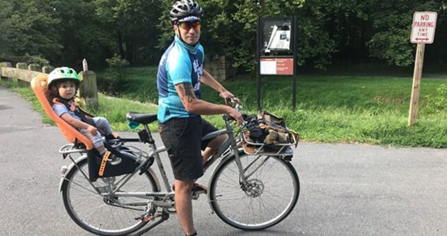 Jorge Brito and son on the W&OD Trail in Northern Virginia | Courtesy Jorge Brito