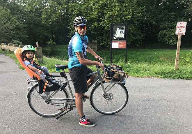 Jorge Brito and son on the W&OD Trail in Northern Virginia | Courtesy Jorge Brito