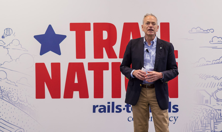 Keith Laughlin speaking at the 2018 TrailNation Summit | Photo courtesy RTC