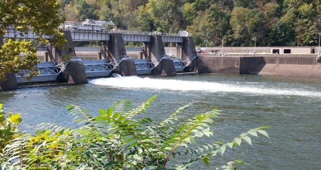 Locks and dams—like this one along the Monongahela River—make for some awesome sightseeing along the Mon River Trails | Photo by Jeff Wimer