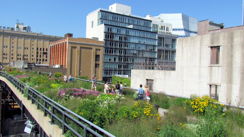 Lofted 30-feet above street level, the High Line provides amazing views of New York’s cityscape. | Photo by David Berkowitz | CC BY 2.0