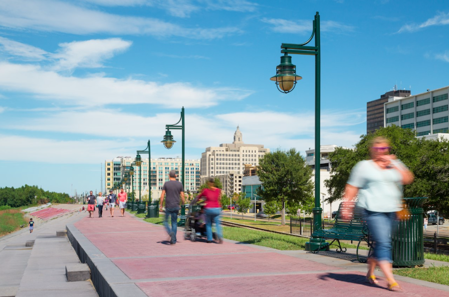 Louisiana's Baton Rouge Levee Bike Path | Photo courtesy the Downtown Development District